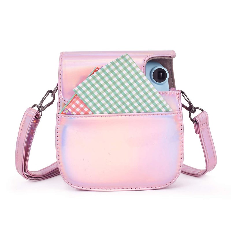 Phetium Instant mini 12 Camera Protective Case Compatible with Instax Mini 12 11,PU Leather Bag with Pocket and Adjustable Shoulder Strap (Magic Pink) - Image 5